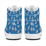 Cartoon Shark Pattern Print High Top Leather Sneakers
