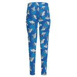 Cartoon Shark Pattern Print High-Waisted Pocket Leggings