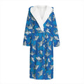 Cartoon Shark Pattern Print Hooded Bathrobe