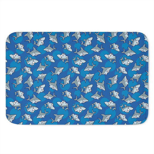 Cartoon Shark Pattern Print Indoor Door Mat