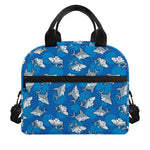 Cartoon Shark Pattern Print Insulated Lunch Bag