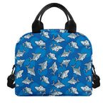 Cartoon Shark Pattern Print Insulated Lunch Bag