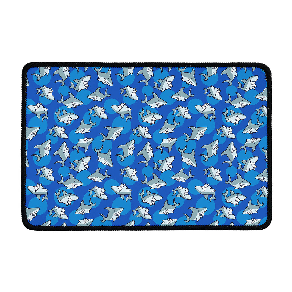 Cartoon Shark Pattern Print Kitchen Mat