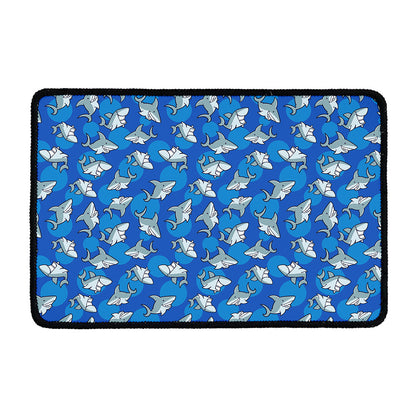 Cartoon Shark Pattern Print Kitchen Mat