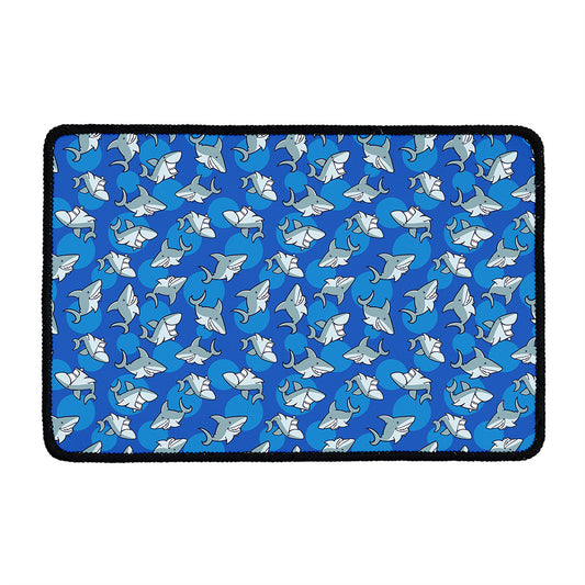 Cartoon Shark Pattern Print Kitchen Mat