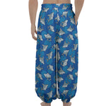 Cartoon Shark Pattern Print Lantern Pants