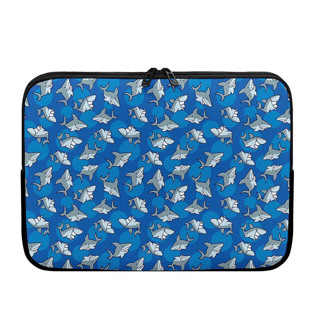 Cartoon Shark Pattern Print Laptop Sleeve