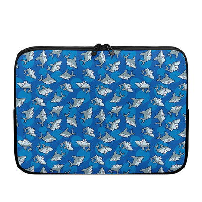 Cartoon Shark Pattern Print Laptop Sleeve