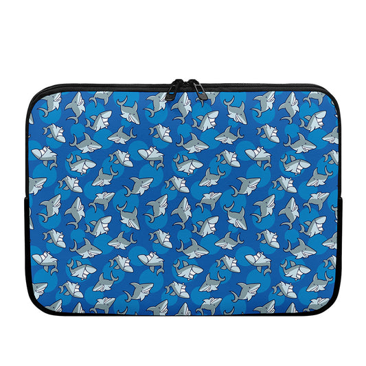 Cartoon Shark Pattern Print Laptop Sleeve