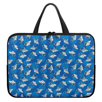 Cartoon Shark Pattern Print Laptop Sleeve With Handle