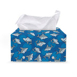 Cartoon Shark Pattern Print Leather Tissue Box Cover