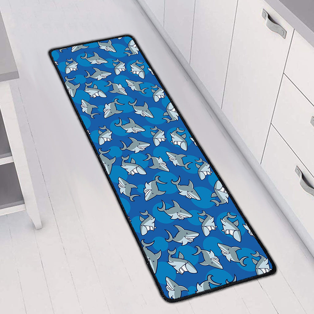 Cartoon Shark Pattern Print Long Kitchen Mat