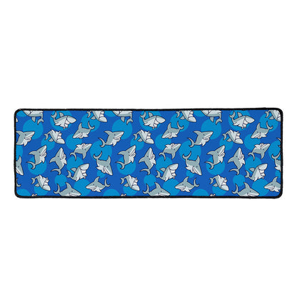 Cartoon Shark Pattern Print Long Kitchen Mat