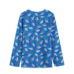 Cartoon Shark Pattern Print Long Sleeve Short Coat