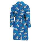 Cartoon Shark Pattern Print Men's Bathrobe