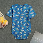 Cartoon Shark Pattern Print Men's Bodysuit