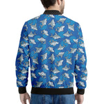 Cartoon Shark Pattern Print Men's Bomber Jacket