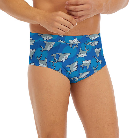 Cartoon Shark Pattern Print Men's Briefs