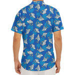 Cartoon Shark Pattern Print Men's Deep V-Neck Shirt