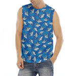 Cartoon Shark Pattern Print Men's Fitness Tank Top