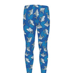 Cartoon Shark Pattern Print Men's leggings