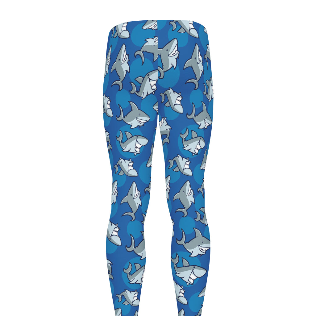 Cartoon Shark Pattern Print Men's leggings