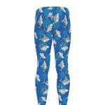 Cartoon Shark Pattern Print Men's leggings