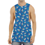 Cartoon Shark Pattern Print Men's Muscle Tank Top