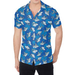 Cartoon Shark Pattern Print Men's Shirt