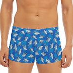 Cartoon Shark Pattern Print Men's Short Boxer Briefs