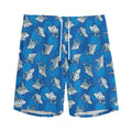 Cartoon Shark Pattern Print Men's Athletic Shorts