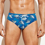 Cartoon Shark Pattern Print Men's Swim Briefs