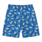 Cartoon Shark Pattern Print Men's Swim Trunks