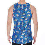 Cartoon Shark Pattern Print Men's Velvet Tank Top