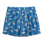 Cartoon Shark Pattern Print Mesh Shorts
