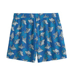 Cartoon Shark Pattern Print Mesh Shorts