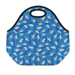 Cartoon Shark Pattern Print Neoprene Lunch Bag