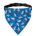 Cartoon Shark Pattern Print Over The Collar Dog Bandana