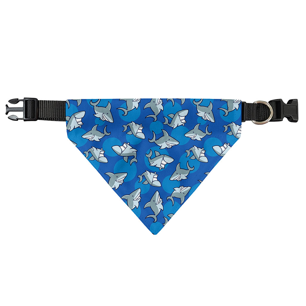 Cartoon Shark Pattern Print Over The Collar Dog Bandana