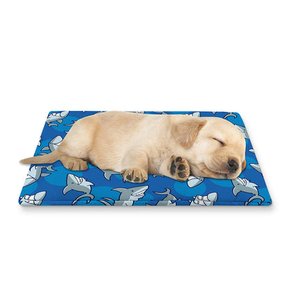 Cartoon Shark Pattern Print Pet Cooling Mat Cover