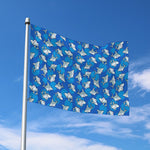 Cartoon Shark Pattern Print Polyester Flag
