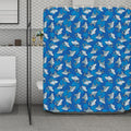 Cartoon Shark Pattern Print Polyester Shower Curtain
