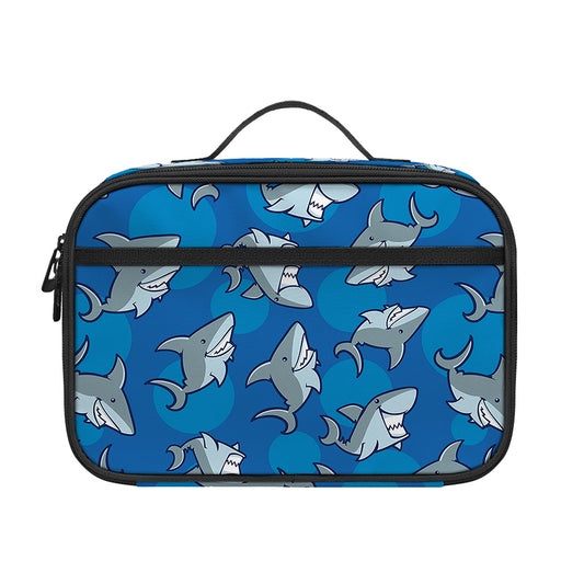 Cartoon Shark Pattern Print Portable Lunch Bag