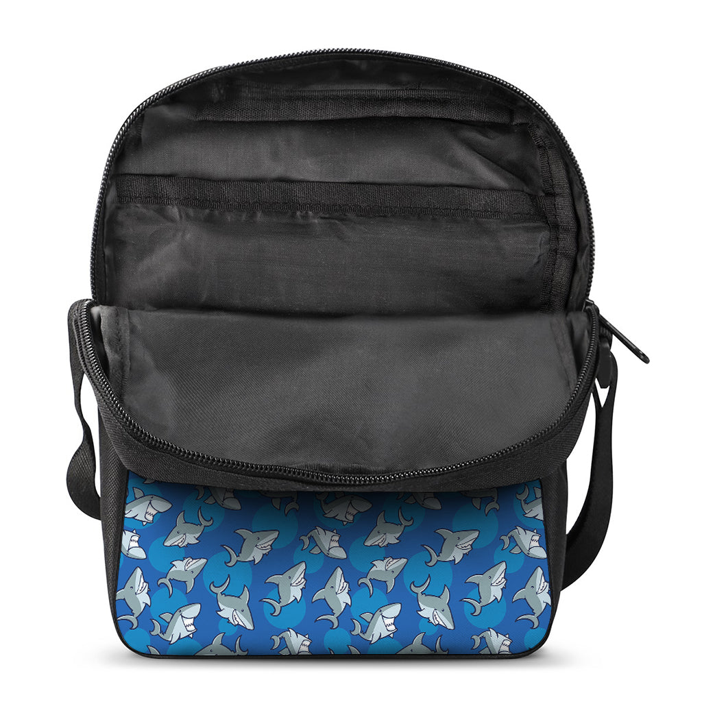 Cartoon Shark Pattern Print Rectangular Crossbody Bag