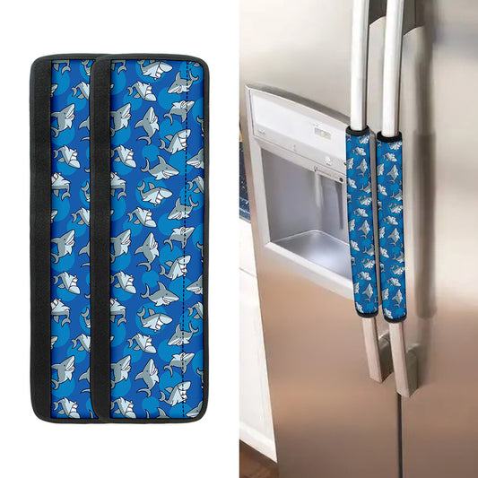 Cartoon Shark Pattern Print Refrigerator Handle Covers