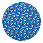 Cartoon Shark Pattern Print Round Blanket