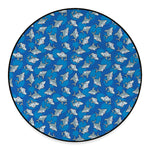 Cartoon Shark Pattern Print Round Floor Mat