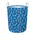 Cartoon Shark Pattern Print Round Laundry Basket