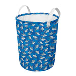 Cartoon Shark Pattern Print Round Laundry Basket
