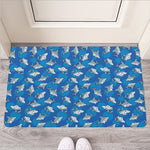 Cartoon Shark Pattern Print Rubber Doormat